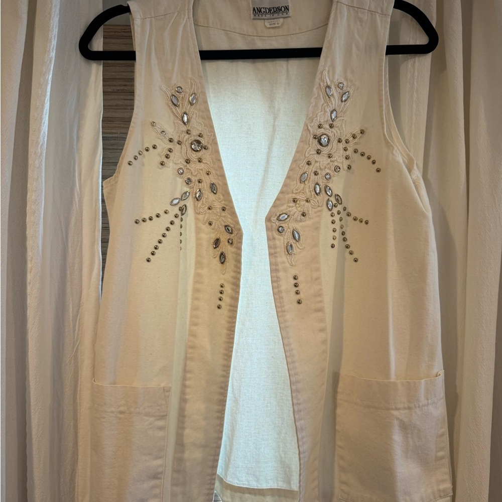 Vintage Embellished Vest Size Small - Quality Vest